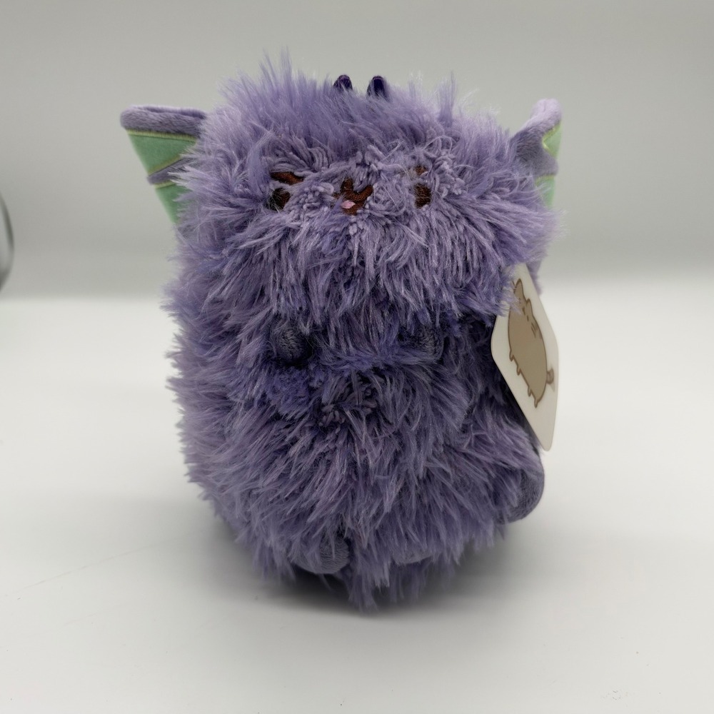 Gund Pusheen Dragon Pip Plush Purple Shaggy Fur Toy NWT